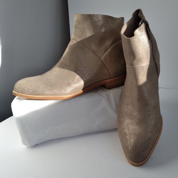 Allora Western Boots Beige Faux Suede | Princess Polly Isola\' NWOB Metallic Gold Glitter over Beige Suede Zip Up  Beatle Boots Sz 8